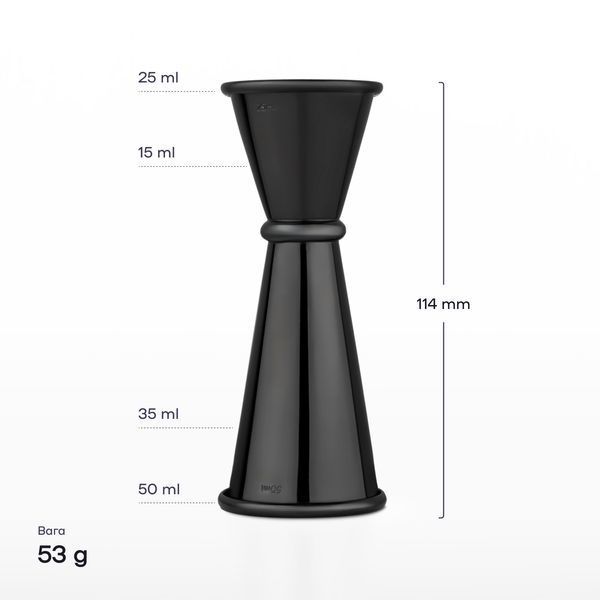Джиггер 25/50 мл с делениями 15/35 мл Черный 69008-Ji-25x50-j-b фото