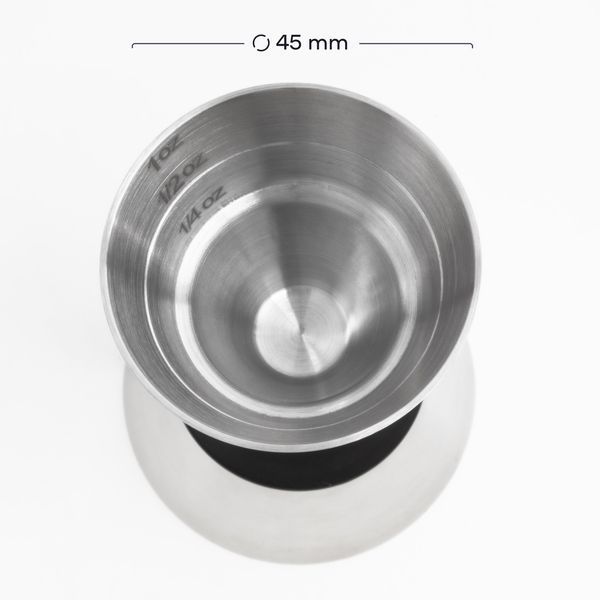 Джиггер 1 oz X 1 1/2 oz (30/45мл) с антискользящим покрытием Серебристый 30884-Ji-30x45-a-s фото