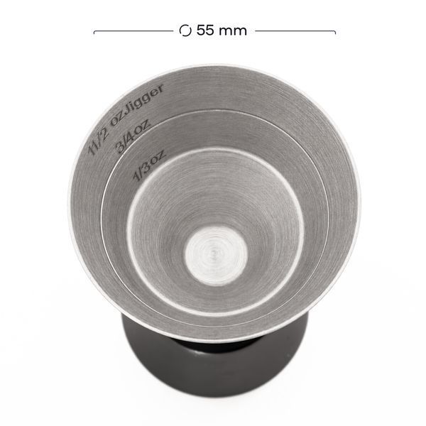 Джиггер 1 oz X 1 1/2 oz (30/45мл) с антискользящим покрытием Черный 54321-Ji-30x45-a-b фото