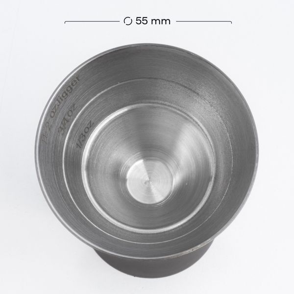 Джиггер 1 oz X 1 1/2 oz (30/45мл) с антискользящим покрытием Черный 54321-Ji-30x45-a-b фото