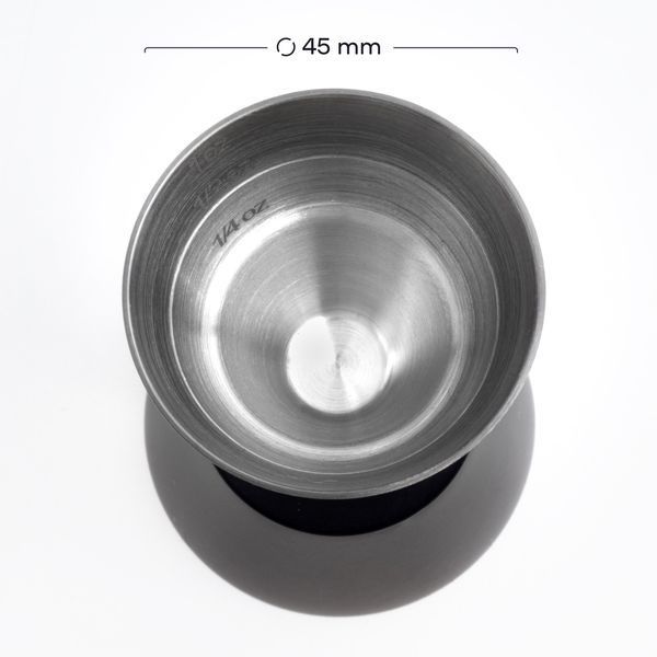 Джиггер 1 oz X 1 1/2 oz (30/45мл) с антискользящим покрытием Черный 54321-Ji-30x45-a-b фото