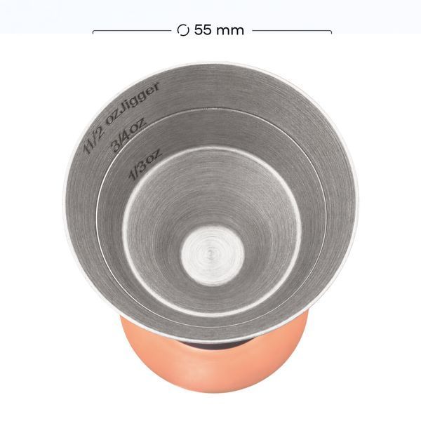 Джиггер 1 oz X 1 1/2 oz (30/45мл) с антискользящим покрытием Медный 45678-Ji-30x45-a-с фото