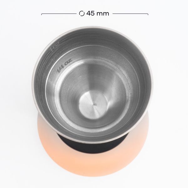 Джиггер 1 oz X 1 1/2 oz (30/45мл) с антискользящим покрытием Медный 45678-Ji-30x45-a-с фото