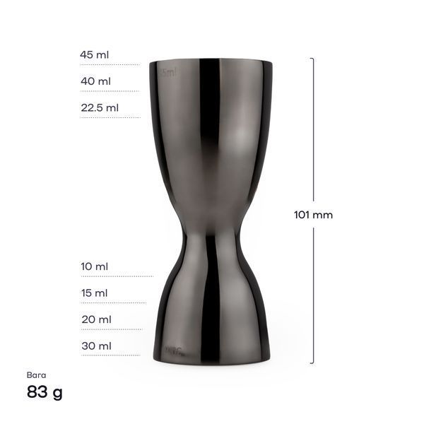 Джиггер 30/45 с делениями Черный 50723-Ji-30x45-с-b фото
