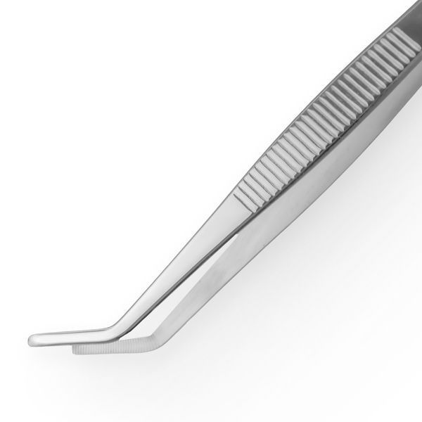 Пінцет для бару 20 см зігнутий сріблястий 70150-TW-20cm-cv фото