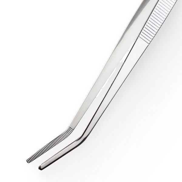 Пінцет для бару 30 см зігнутий сріблястий 28897-TW-30cm-cv фото
