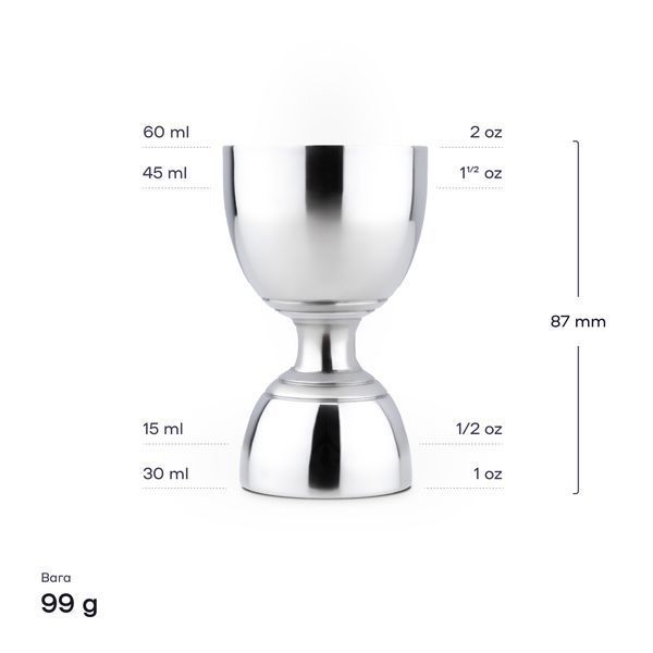 Джиггер Bell 30/60 с делениями 15/35 мл Серебристый 68159-Ji-30x60-b-s фото