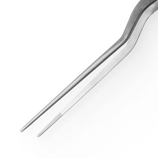 Пінцет зігнутий 20 см сріблястий 35340-TW-20cm-cv фото