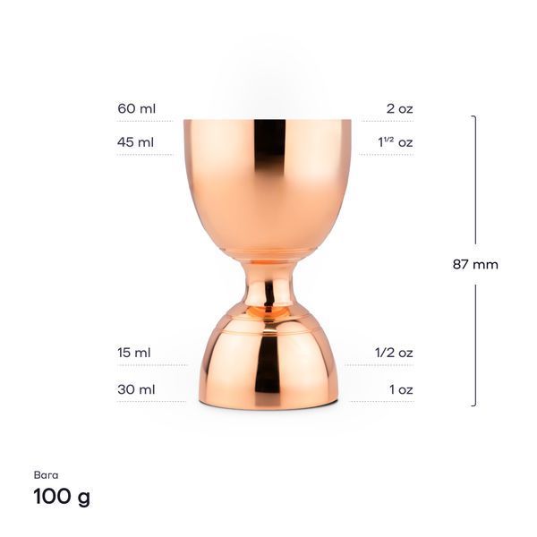 Джиггер Bell 30/60 с делениями 15/35 мл Медный 75241-Ji-30x60-b-c фото