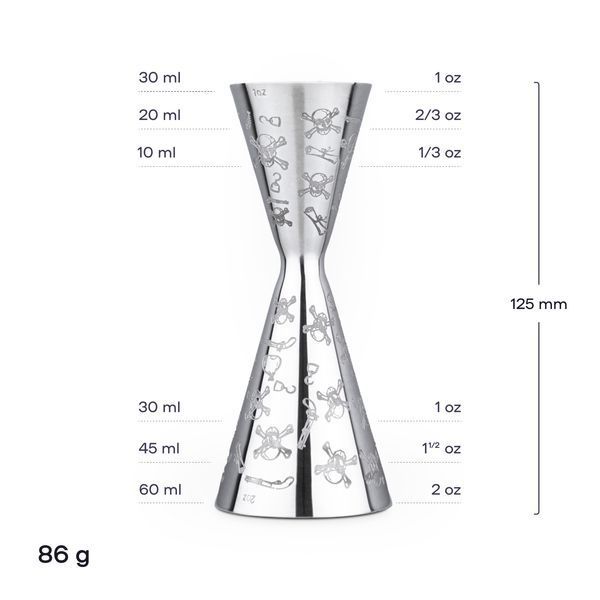 Джиггер Аэро 1/2 Oz (30/60 мл) с делениями с Гравировкой 70513-Ji-30x60-a-s фото