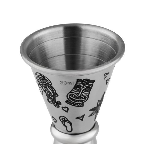 Джиггер 1/2 Oz (30/60 мл) с делениями с Гравировкой Тики 68435-Ji-30x60-j-s фото