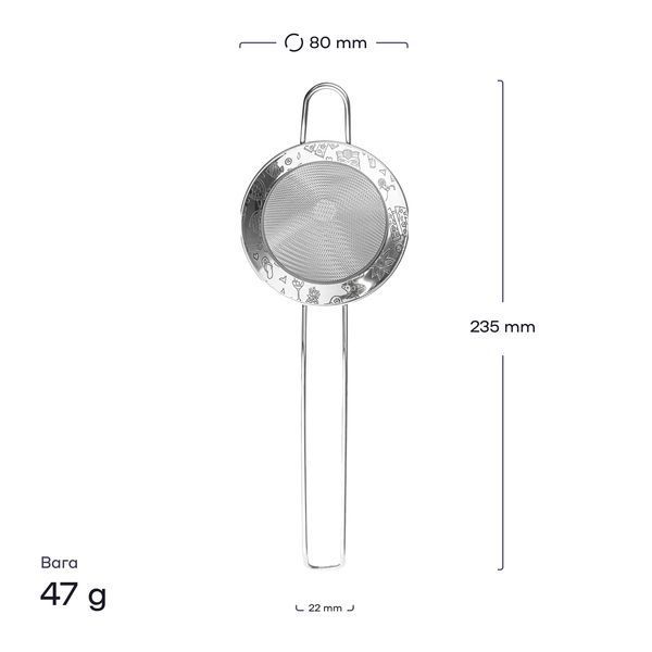 Файн стрейнер 75х40 мм Тікі сріблястий Str-75x40mm-fine-tiki фото