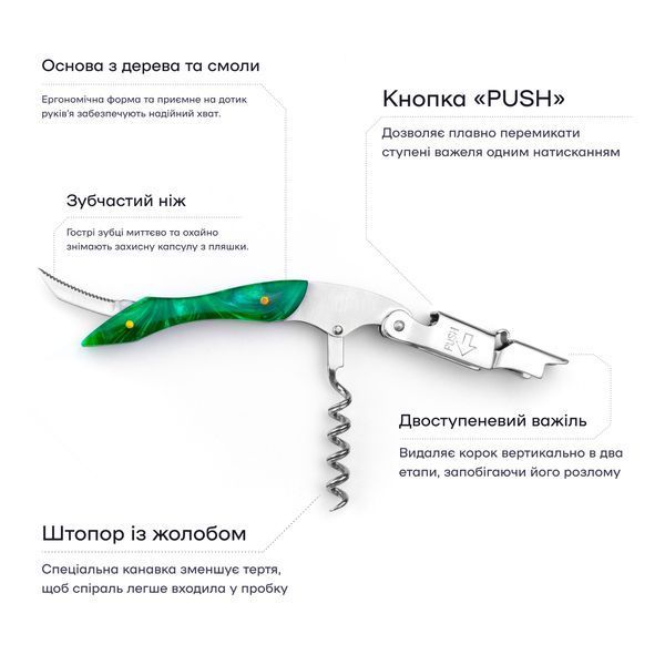 Нож-сомелье Зеленый 47069-CS-L-green фото