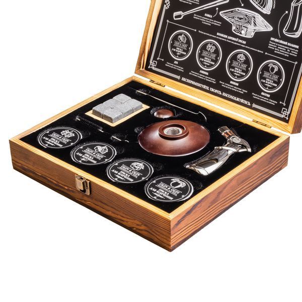 Подарочный набор для копчения коктейлей в деревянном кейсе 09102-Smoker-kit-10 фото