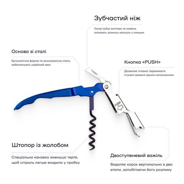 Ніж-сомельє Mt Синій 86829-CS-Mt-blue фото