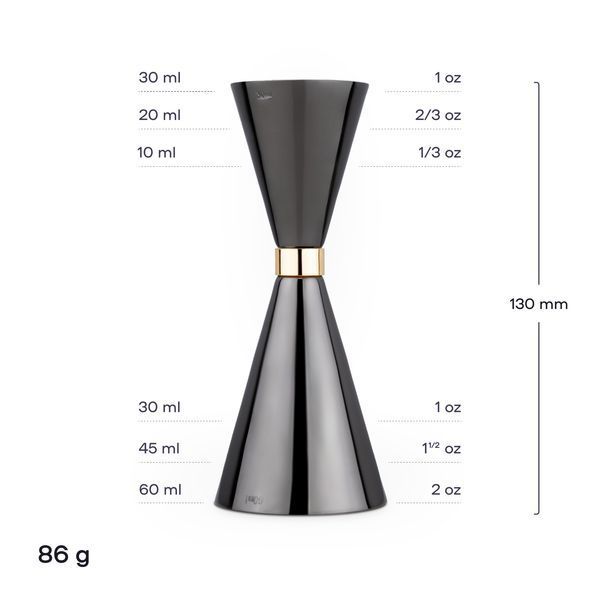 Джиггер Мистер Слим 30/60 с делениями Черный 08634-Ji-30x60-s-b фото